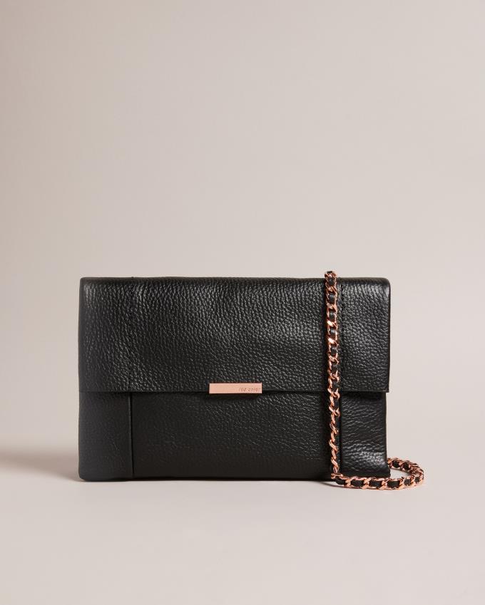 Sac Crossbody Ted Baker Unlined Soft Leather Noir Femme | KUB-34639279